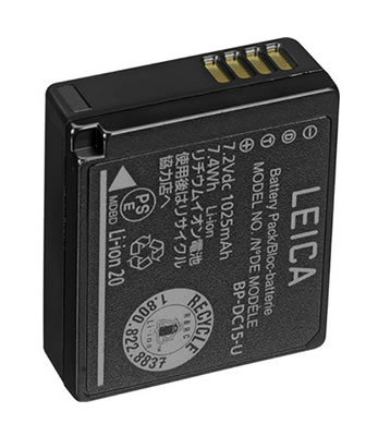 Leica batterie Li-Ion BP-DC15-E pour D-LUX (Typ 109), D-Lux 7 et C-Lux