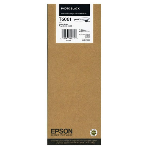 Epson T6061 pour Epson Stylus Pro 4800/4880 • Photo Black (220 ml)