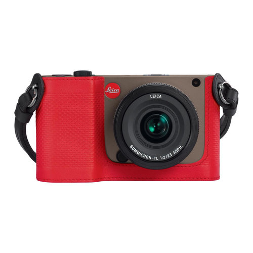 Leica Protector for TL, leather, red